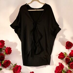 Victoria's Secret Kimono OS black satin short-sleeve robe nwt-vtg-17